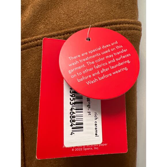 NWT Spanx Women’s Soft Stretch Faux Suede Pull On Leggings Size XS Brown Comfort - Picture 6 of 8